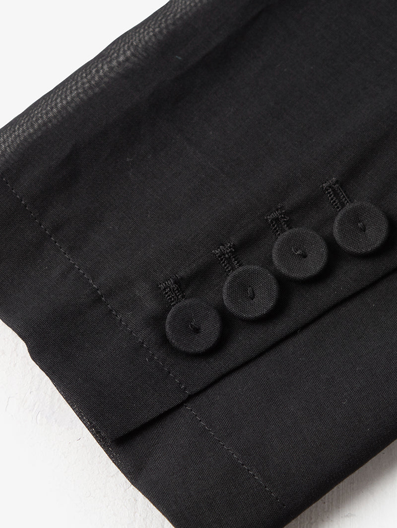 Black cotton lightweight blazer with lapels 