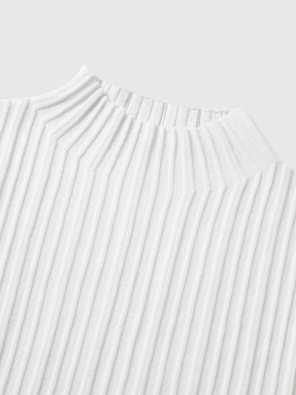 Ribbed High-Neck Sleeveless Top
