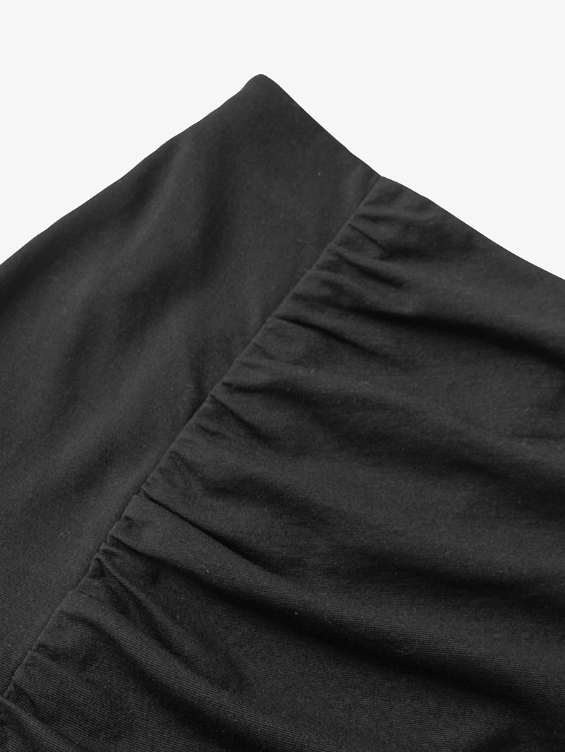 Women's Black High Waist Triacetate Draped Skirt