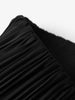 Women's Black Navy Irregular Pleated Knit Skirt