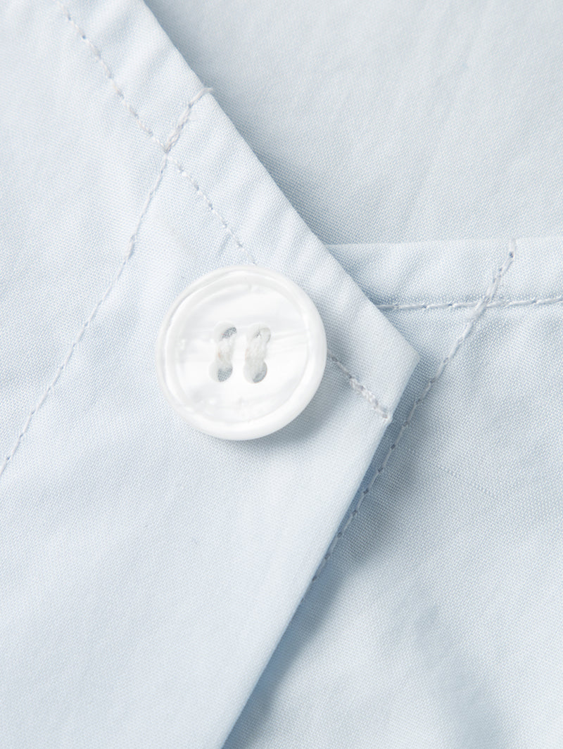 Women's Ice Point Blue Square Neck Puff Sleeves 100% Cotton Short Blouse Shirt 5E5222691