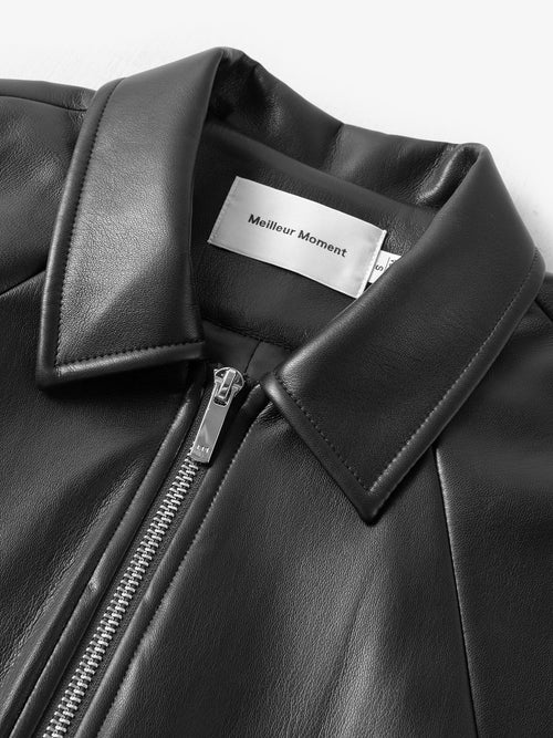 Charger l'image 1 dans la galerie. Cropped Leather Jacket