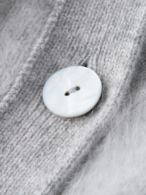 Load image 1 in gallery view. Light gray cashmere cardigan