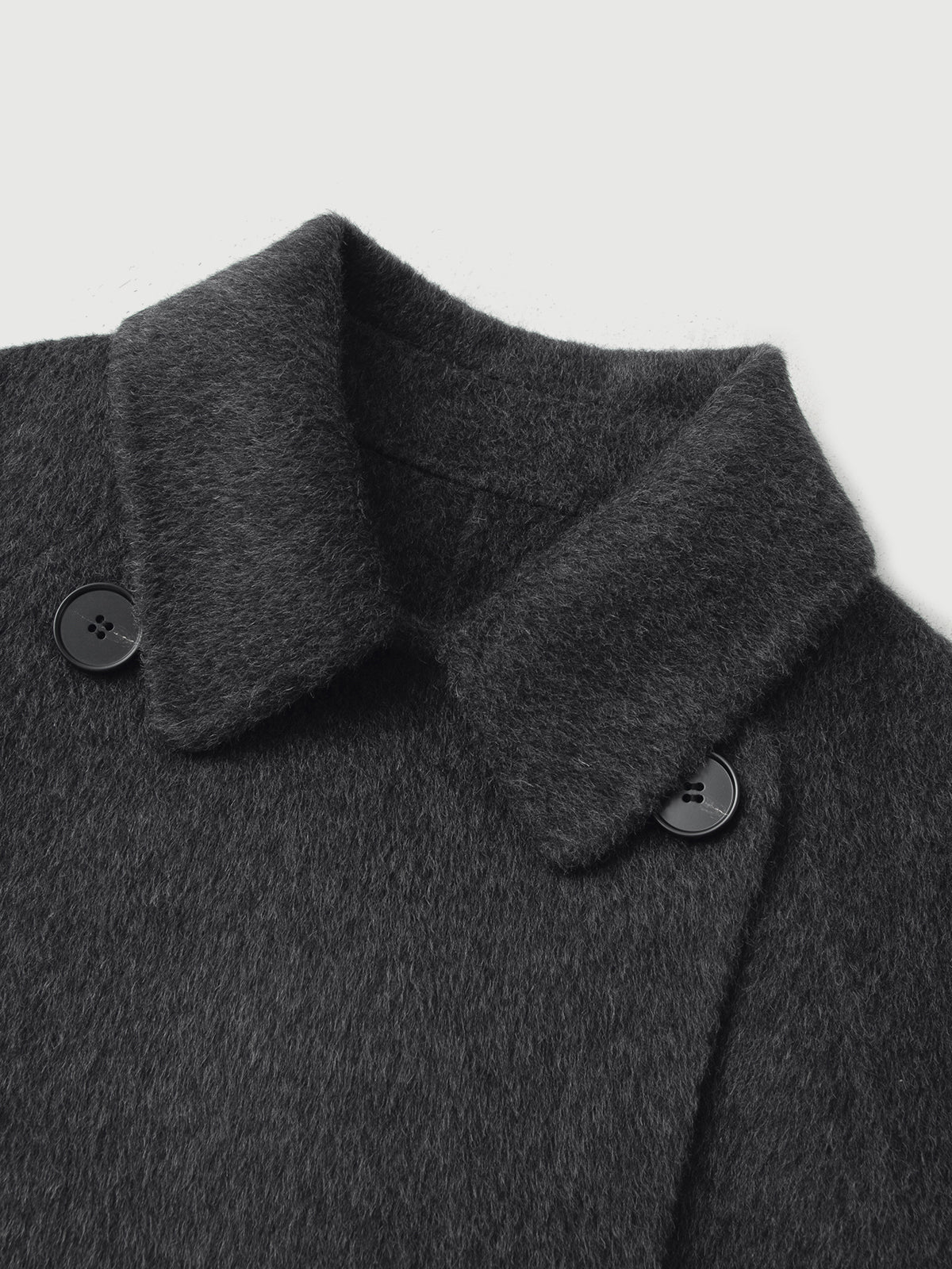 Wool-Mohair Double-Breasted Short Coat