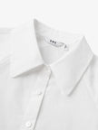 Women's White Classic Collar Long Sleeves 100% Cotton Shirt