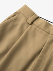 Women's Khaki Straight Fit Wool Trousers