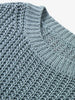 Women's Blue Round Neck Long Sleeve Sweater