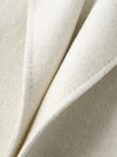 Women's White Belted Wool Coat with Hood