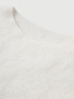 Women's White Casual  Round Neck Cashmere Sweater
