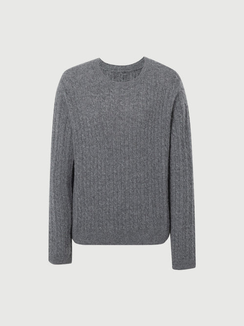 Load image 1 in gallery view. Cashmere crew neck sweater - Dark gray