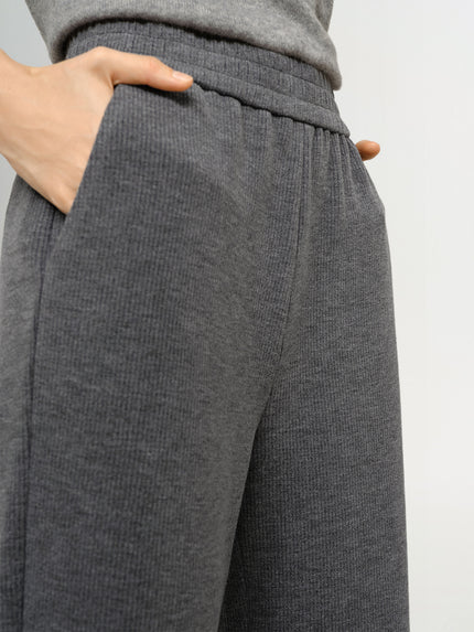 Pantalon élastique large gris fumé