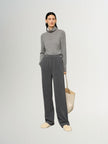 Pantalon élastique large gris fumé
