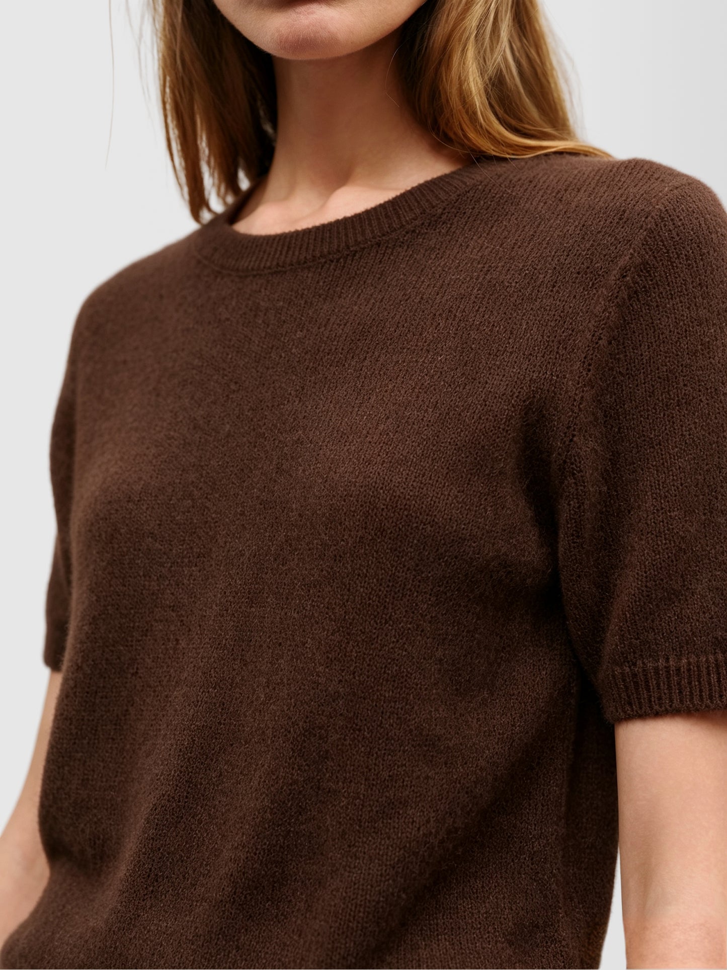 Lightweight Cashmere-Silk Short-Sleeve Sweater