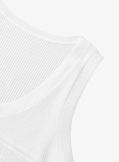 Load image 1 in gallery view. Cotton U-Neck Sleeveless Knit Tank