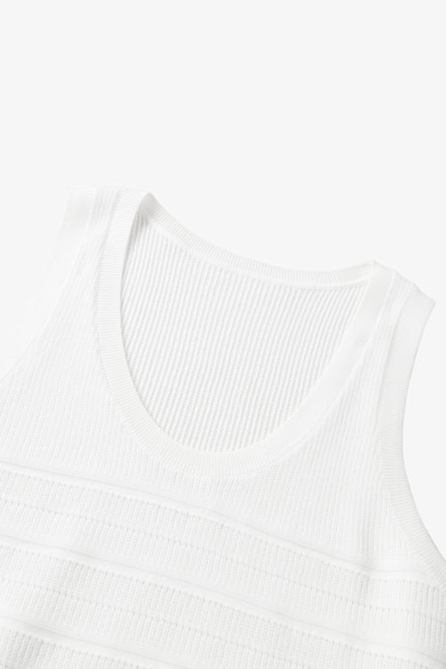 Load image 1 in gallery view. Cotton U-Neck Sleeveless Knit Tank