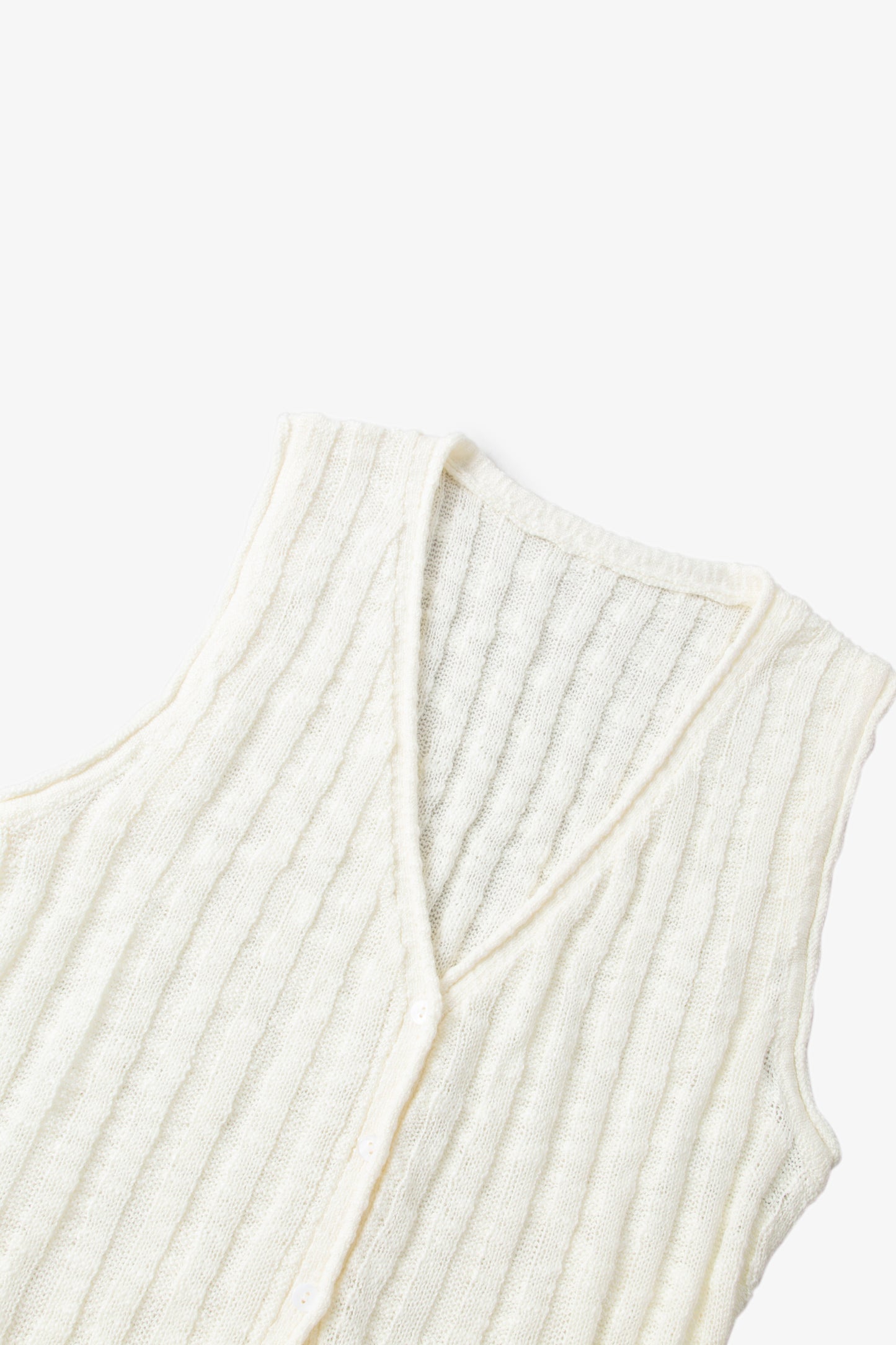 Slim-Fit Cotton Deep-V Sleeveless Midi Dress