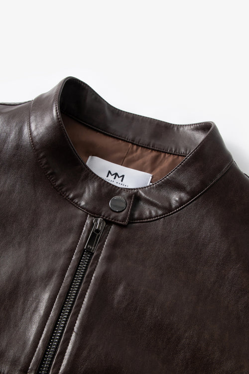Load image 1 in gallery view. Metallic Faux Leather Moto Jacket
