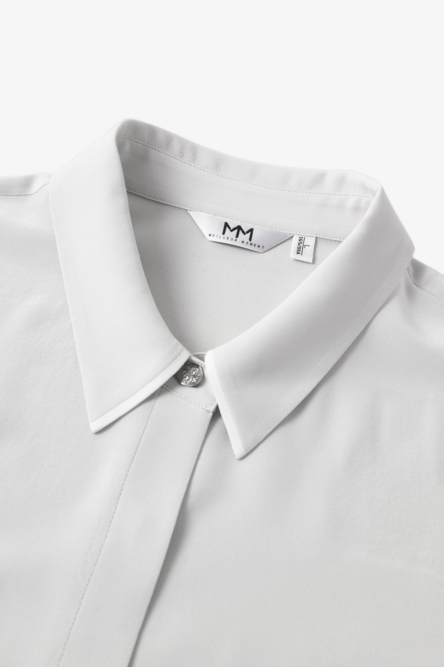 100% Mulberry Silk Relaxed-Fit Structured Shoulder Lapel Three-Quarter Sleeve Shirt