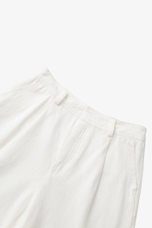Load image 1 in gallery view. Cream wide leg pants with black belt