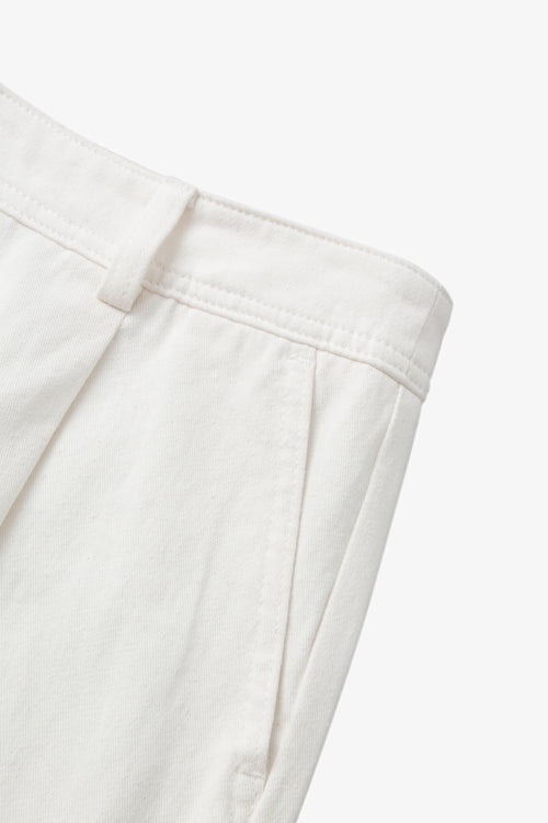 Load image 1 in gallery view. Cream wide leg pants with black belt