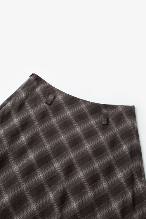 Load image 1 in gallery view. Belted Plaid Handkerchief Maxi Skirt
