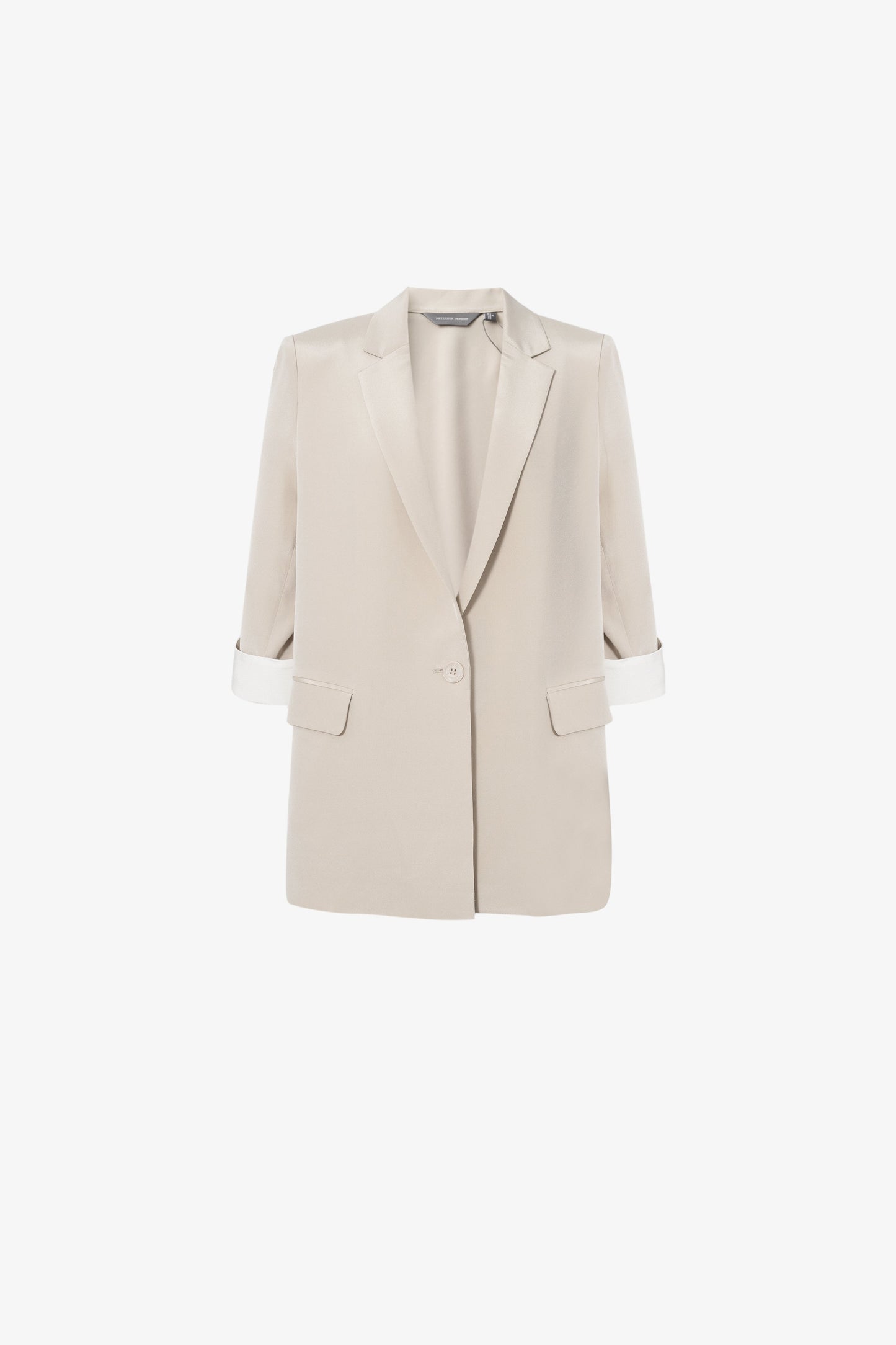 Relaxed-Fit Structured Shoulder V-Neck Short-Sleeve Blazer