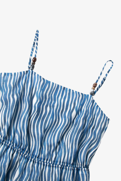 Load image 1 in gallery view. Cotton Stripe Spaghetti-Strap Midi Dress