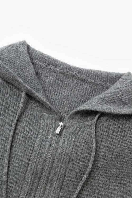 Cargar la imagen 1 en la vista de la galería. Cashmere Zip-Up Hooded Sweater