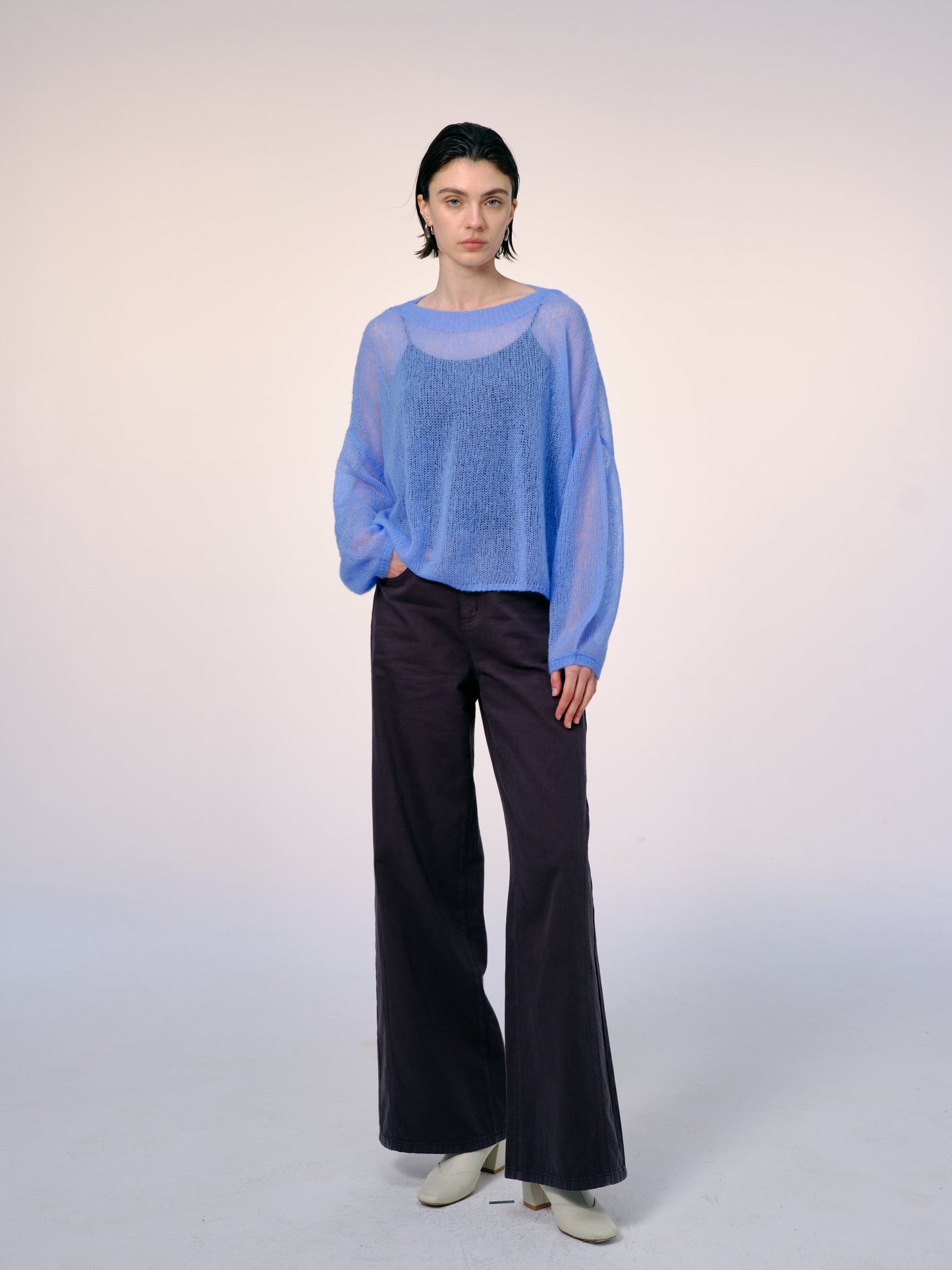 Cashmere-Silk Relaxed Pullover Sweater