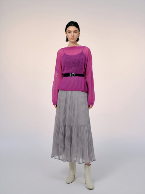 Load image 1 in gallery view. Cashmere-Silk Relaxed Pullover Sweater