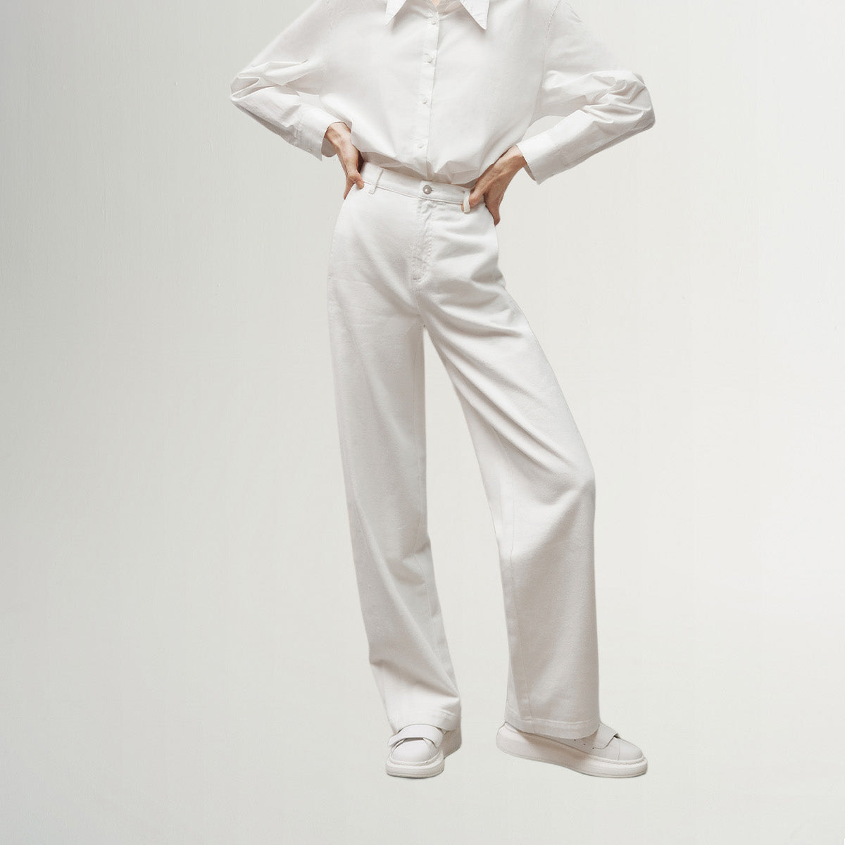 White wide pants