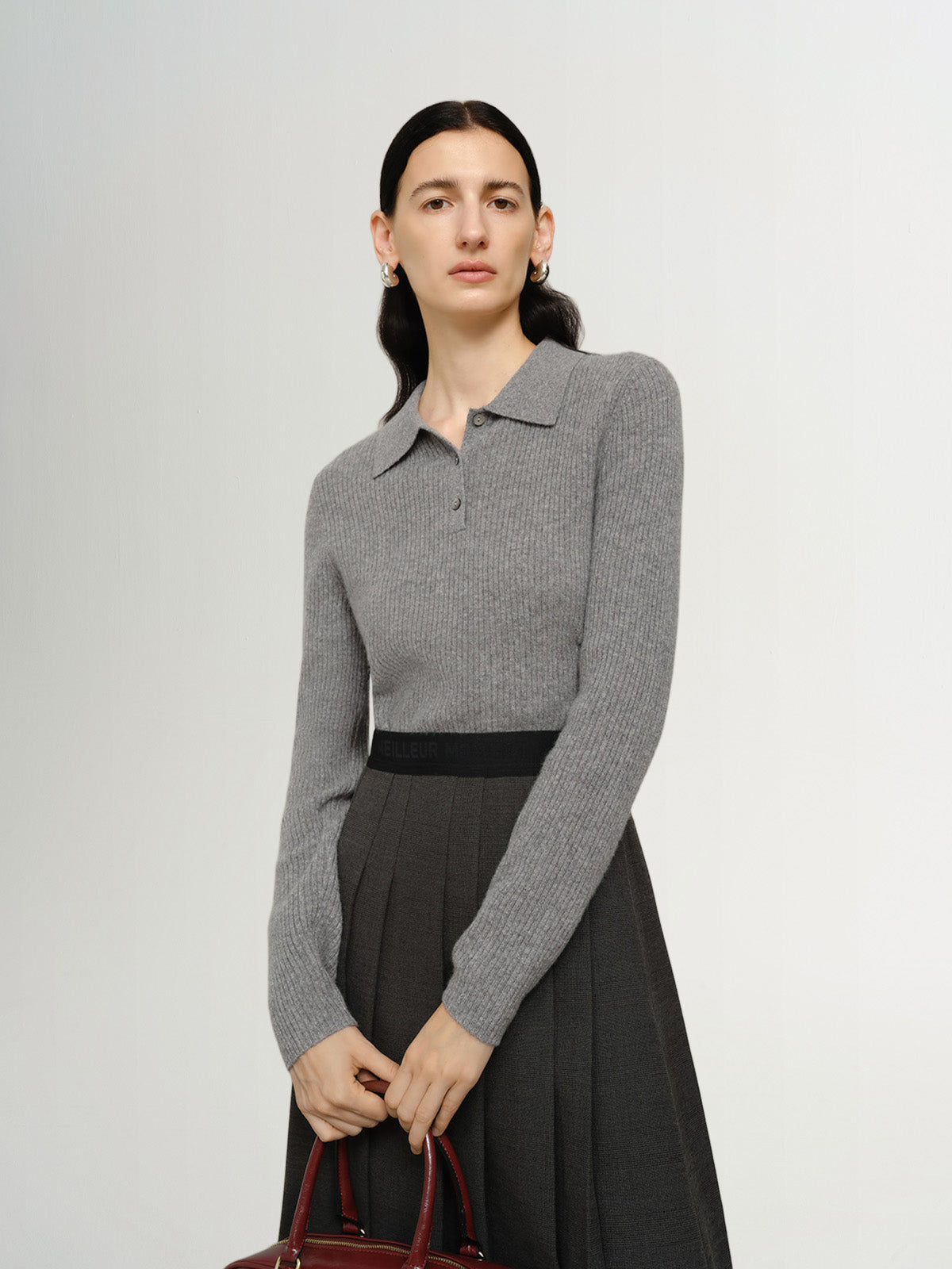 Smoky gray cashmere sweater