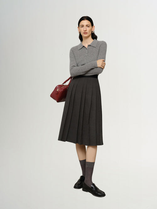 Load image 1 in gallery view. Smoky gray cashmere sweater