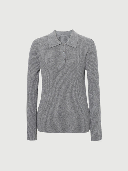 Load image 1 in gallery view. Smoky gray cashmere sweater