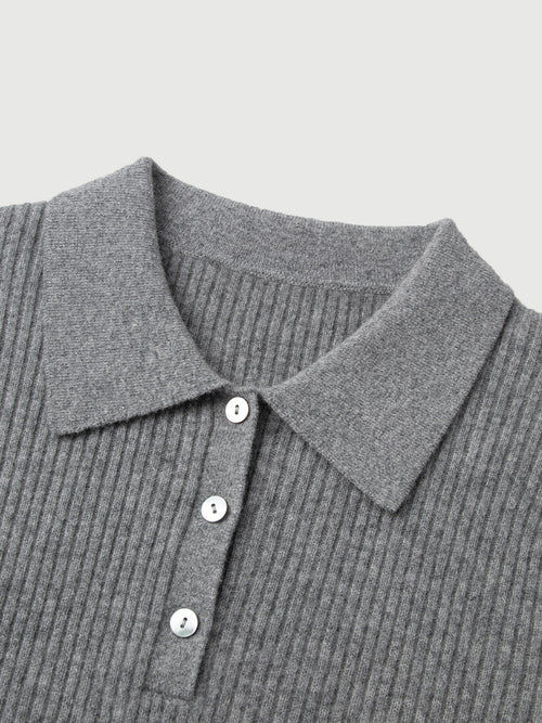 Load image 1 in gallery view. Smoky gray cashmere sweater