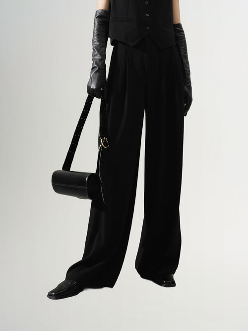 Load image 1 in gallery view. Smooth casual black pants