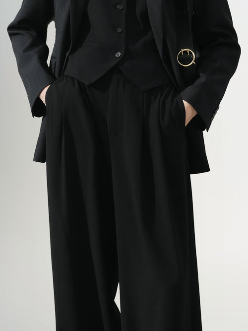 Load image 1 in gallery view. Smooth casual black pants