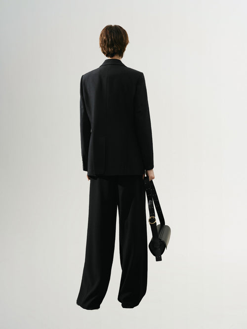 Load image 1 in gallery view. Smooth casual black pants