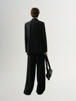 Pantalon noir décontracté lisse
