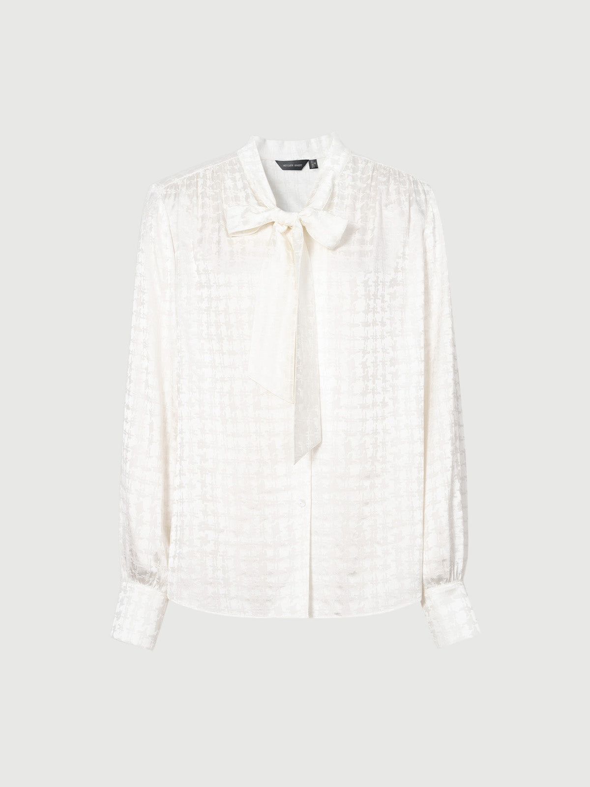 Top smock blanc uni en soie