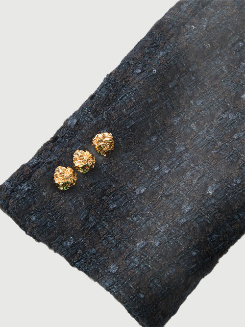 Load image 1 in gallery view. Navy blue long sleeve v-neck tweed jacket