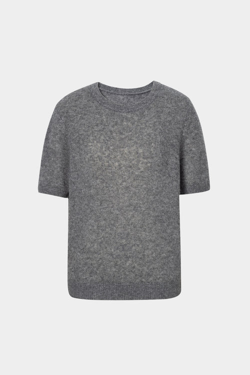 Load image 1 in gallery view. Lightweight Cashmere-Silk Short-Sleeve Sweater