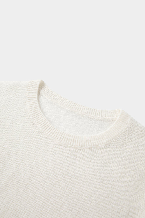 Load image 1 in gallery view. Lightweight Cashmere-Silk Short-Sleeve Sweater