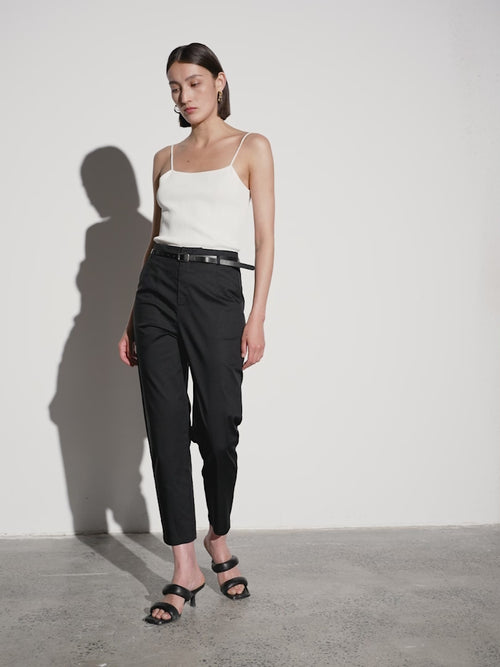 Load image 1 in gallery view. Black slim fit pants