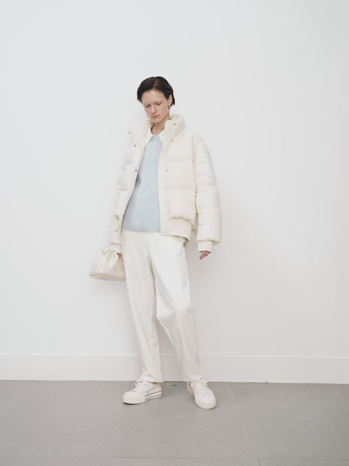 Carica immagine 1 in visualizzazione galleria. Women's White Collar Short Goose Down Jackets