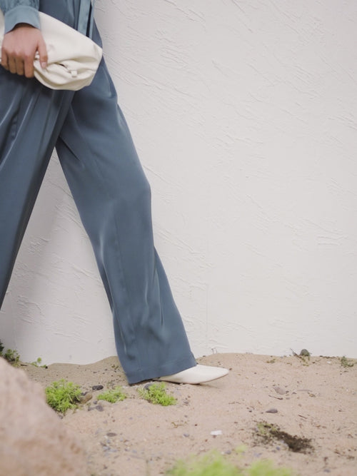 Load image 1 in gallery view. Women's Deep Blue Straight Fit Elastic Waist Trousers