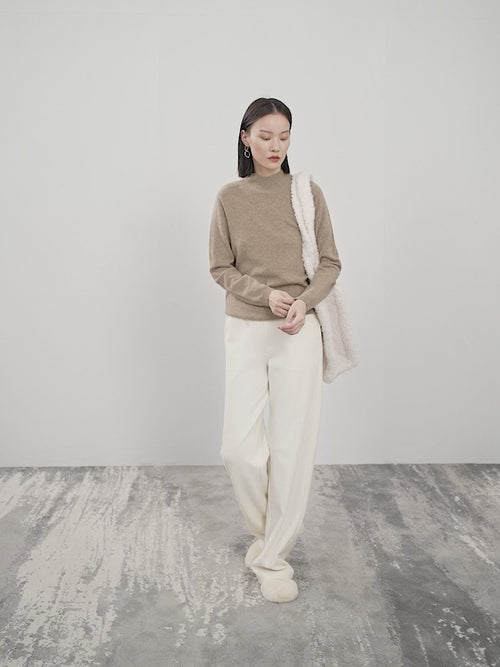 Load image 1 in gallery view. Women's Ligeht Beige Straight Fit Comfy Pants