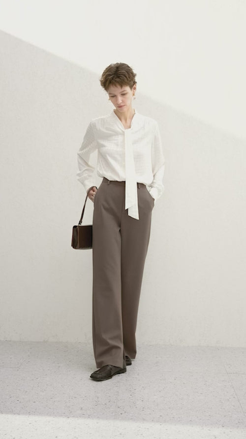 Load image 1 in gallery view. Women's Brown Straight Fit Trousers