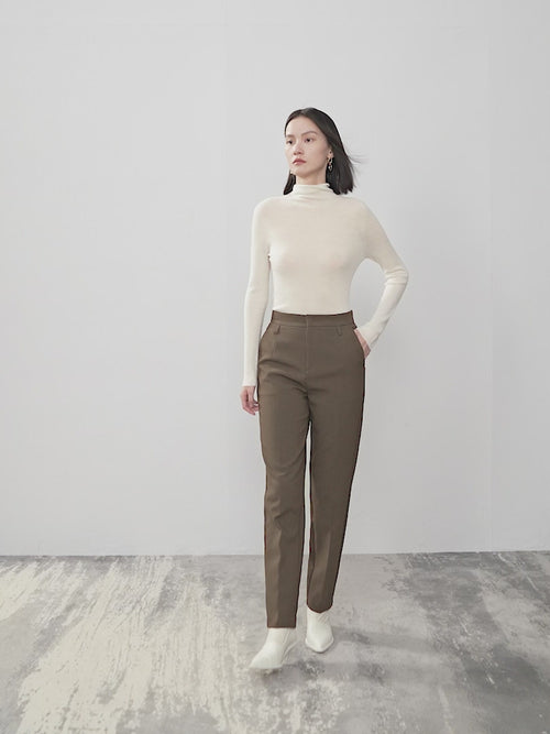 Load image 1 in gallery view. Coffee brown pants - Straight Fit