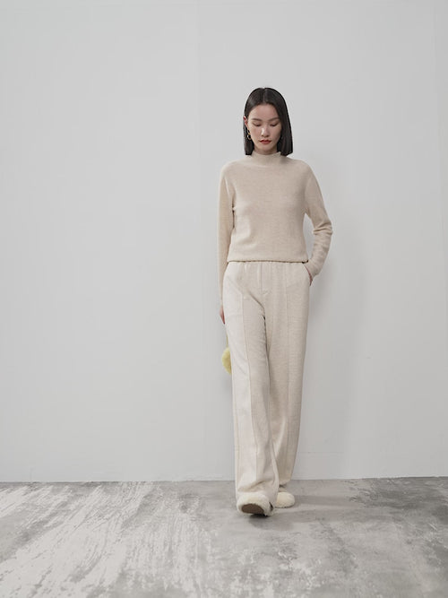 Load image 1 in gallery view. Beige wide pants